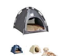 Breezyden Pop-Up Pet Tent-Portable Hideaway for Cats & Small Dogs,Waterproof Non-Slip and Breathable with Padded Mesh Windows, Easy to Clean and Portable，Suitable for Indoor Outdoor (Gray, M)