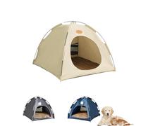 Breezyden Pop-Up Pet Tent-Portable Hideaway for Cats & Small Dogs,Waterproof Non-Slip and Breathable with Padded Mesh Windows, Easy to Clean and Portable,Suitable for Indoor Outdoor (Beige, M)