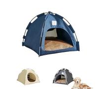 Breezyden Pop-Up Pet Tent-Portable Hideaway for Cats & Small Dogs,Waterproof Non-Slip and Breathable with Padded Mesh Windows, Easy to Clean and Portable，Suitable for Indoor Outdoor (Blue, M)
