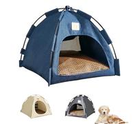 Breezyden Pop-Up Pet Tent-Portable Hideaway for Cats & Small Dogs,Waterproof Non-Slip and Breathable with Padded Mesh Windows, Easy to Clean and Portable,Suitable for Indoor Outdoor (Blue, L)