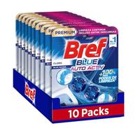 Bref Blue Activ Cloro Cesta WC (pack de 10 unidades), limpia baño para un WC siempre limpio y fresco, limpiador de baños con fórmula antical que elimina la suciedad