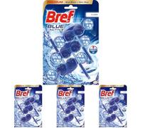 Bref Blue Activ Cloro Cesta WC (3 unidades), limpia baño para un WC siempre limpio y fresco, limpiador de baños con fórmula antical que elimina la suciedad (Paquete de 4)