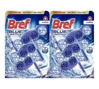 Bref Blue Activ Higiene Cesta WC (3 unidades), limpia baño para un WC siempre limpio y fresco, limpiador de baños con fórmula antical que elimina la suciedad. (Paquete de 2)