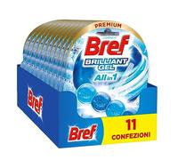 Bref Gel Brillante Océano Ártico Todo en 1 (pack de 11 unidades), cesta en gel para una limpieza completa,colgadores WC para la limpieza del baño, frescor duradero y brillo radiante