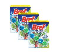 Bref Power Actif - Bloque limpiador de inodoro con olor a pino (3 paquetes de 50 g)