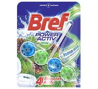 Bref Power Actif - Bloque limpiador de inodoro con olor a pino (3 paquetes de 50 g)