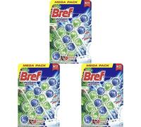 Bref Power Activ Natura Cesta WC (3 unidades), limpia baño para un WC siempre limpio y fresco, limpiador de baños con fórmula antical que elimina la suciedad (Paquete de 3)