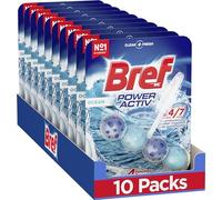 Bref Power Activ Oceano Cesta WC - Limpia baño para un WC siempre limpio y fresco, limpiador de baños con fórmula antical que elimina la suciedad, pack de 10 unidades