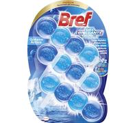 Bref Power Océano Ártico Gel Brillante (3 unidades), limpia baño con fórmula Todo en 1, cesta higiénica y protectora para inodoro, con aroma a Océano Ártico, limpiador baño para un WC brillante