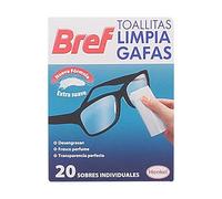 Bref Toallitas Limpiagafas, Móviles y Espejos, Eliminación Huellas, 20 uds | Limpieza sin Rayas, Eliminan Huellas y Grasa, de Secado Rápido, No Deja Marcas, Formato Portátil, Uso Diario Seguro
