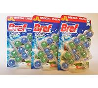 Bref WC inodoro limpiador 4Function energía fórmula Aktiv Mega Pack (3Count) pino