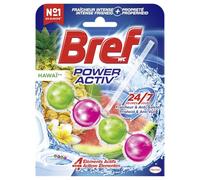 Bref WC - Power Activ' - Bloque limpiador de inodoro - Exotic Hawai - 1 bloque WC de 50 g - +50% antical - 4 elementos activos - Limpieza + Frescura