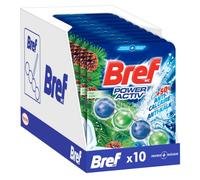 Bref WC Power Activ' Boost Pin- Lote de 10 Bloques de WC (10 x 50 g) - Producto limpiador de inodoro, antical espuma limpiadora