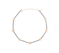 Breil B Rocks TJ3289 - Collar de acero inoxidable decorado con piedras de hematita, longitud mínima: 39 cm, longitud máxima: 45 cm, 45 cm, Acero inoxidable, No es una piedra preciosa
