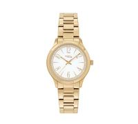 BREIL, Colección Abby, Reloj de Mujer con Hora, Brazalete y Caja de Acero Dorado Pulido, Esfera Blanca y Cristales Brillantes, Resistente al Agua, Cierre Desplegable, Ideas de Regalo para Mujer