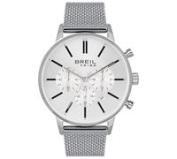 BREIL, Colección Avery, Reloj para Hombre en Acero, Elegante y Contemporáneo, con Esfera Negra Mate, Índices Tipo bastón, Fecha, Práctico Cierre Deslizante, Plata