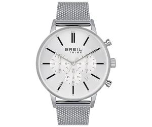 BREIL, Colección Avery, Reloj para Hombre en Acero, Elegante y Contemporáneo, con Esfera Negra Mate, Índices Tipo bastón, Fecha, Práctico Cierre Deslizante, Plata