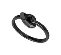 BREIL, Colección B&ME, Anillo para mujer, Anillo de acero pulido, con diseño minimalista, refinado y simbólico en forma de nudo, Idea de regalo, Talla 14, Negro