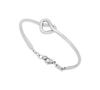 BREIL, Colección B&ME, Pulsera para Mujer, Pulsera Rígida de Acero Pulido, con Diseño Minimalista, Refinado y Simbólico en Forma de Corazón, Idea de Regalo para Mujer, Talla Mediana