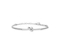 BREIL, Colección B&ME, Pulsera para Mujer y Hombre, Semirrígida en Acero Pulido, con Diseño Minimalista, Refinado y Simbólico en Forma de Nudo, Ideal para Regalo, Tamaño Mediano, 44-56 cm, Plata