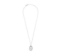 BREIL, Colección B Rock, Collar para mujer, Collar de acero pulido con elemento ovalado fluido y orgánico, Cierre de mosquetón, Largo ajustable hasta 80 cm, Idea de regalo para mujer