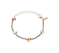 Breil B Rocks TJ3290 - Pulsera de hematita y acero rosa IP para mujer, color rosa/plata, longitud 15 cm, Länge: 15 cm, Acero inoxidable, No es una piedra preciosa