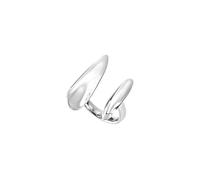 BREIL, Colección B Whisper, Anillo para mujer en acero pulido, fino, ligero y brillante, anillo abierto con elementos fluidos, Joyería para mujer