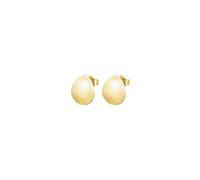 Breil, Colección B Whisper, Pendientes de Mujer de Acero Pulido Dorado, con Práctico Cierre de Mariposa, Superficie Irregular, Sinuosa y Brillante, Color Dorado, 11x10 mm, Idea de Regalo para Mujer