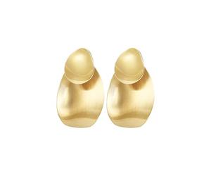 Breil, Colección B Whisper, Pendientes de Mujer de Acero IP Dorado Pulido, con Práctico Cierre de Mariposa, Superficie Irregular, Sinuosa y Brillante, Color Dorado, Joya para Mujer y Niña