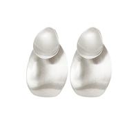 Breil, Colección B Whisper, Pendientes de Mujer de Acero Pulido, con Práctico Cierre de Mariposa, Superficie Irregular, Sinuosa y Brillante, Color Plata, Joyería para Mujer y Niña