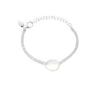 BREIL, Colección B Whisper, Pulsera para Mujer de Acero Pulido Coloreado, Delgada y Ligera, con Superficie Irregular, Sinuosa y Brillante, Color Plata, Tamaño 21 Cm, Joyería para Mujer y Niña