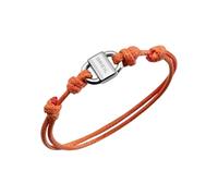 BREIL, colección Block, pulsera para hombre de algodón, enriquecida con un elemento central de acero, pulsera de cordón de algodón, longitud ajustable con nudo corredizo