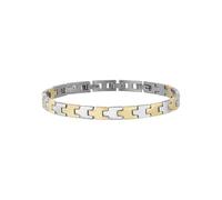 BREIL, Colección Carve, Pulsera para Hombre de Acero Pulido Bicolor, con Elemento Central Personalizable con Grabado, Práctico Cierre de Joyería, Plata y Oro IP, Ideas de Regalos para Hombre
