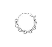 BREIL, Colección Hexagonia, Pulsera para Mujer en Acero Pulido, Cadena con Eslabones Hexagonales, Cierre de Mosquetón, Largo Ajustable 15-21 cm