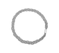 BREIL, Colección Magnetica System, Collar de mujer de giro medio en acero inoxidable pulido, con microcadenas entrelazadas y práctico cierre magnético, largo 41 cm, color plata