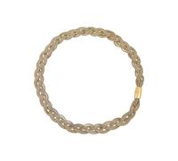 BREIL, Colección Magnetica System, Collar de Mujer de Giro Medio, en Acero IP Dorado Pulido, con Microcadenas Entrelazadas y Práctico Cierre Magnético, Largo 41 cm, Dorado