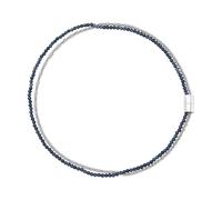 Breil, Colección Magnetica System, collar de mujer Overseas de acero pulido efecto espejo y ágata azul ultramar, práctico cierre con imán, medida 45 cm, idea regalo mujer, Taglia unica, Acero, Piedras