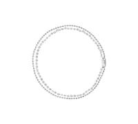 BREIL, Colección Magnetica System, Collar para mujer, Collar doble con cadena de fantasía y cadena de bolas de acero, Cierre magnético fino, Largo 43 cm, Idea de regalo para mujer