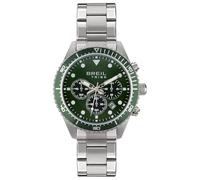 Breil, Colección Sail, Reloj para Hombre, Cronógrafo de Acero Verde, Movimiento PE 902, Índices y Esferas con Luminosidad Blanca, Cierre con Botones y Cierre de Seguridad, Caja de 42 mm, Plata y Verde