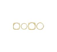Breil, Colección Tetra, juego de anillos de mujer, 4 anillos de acero pulido de diferentes formas y tamaños, tallas 6-12-16, idea de regalo para mujer, 16, Acero, Cristales