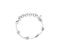 BREIL, Colección Tie Up, Pulsera de Mujer en Acero Espejado, Joya de Mujer Elegante y Sofisticada con Pequeños Nudos o Tejidos, Largo Ajustable 15-21 cm, Color Plata