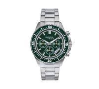 BREIL, Colección Trial, Reloj para Hombre, Cronógrafo de Acero Satinado, Bisel con Disco de Aluminio, Esfera Mate, Índices y Agujas Luminosos, Cierre de Buceo con Pulsadores, Caja de 44 mm