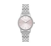 BREIL, Colección Twinkle Sky, Elegante Reloj de Mujer, Cronógrafo de Mujer Fabricado en Acero, Esfera Rosa Sunray con Cristales Brillantes, Cierre Plegable Ajustable, Resistente al Agua