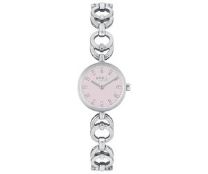 BREIL, Colección Type, Reloj para Mujer de Acero, Movimiento de Cuarzo Only Time TMI VJ20, Cierre de Joyería, Resistente al Agua, Longitud Ajustable 13,5-19 cm, Caja 24mm, Plata-Rosa
