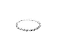 BREIL, Colección Yox, Pulsera para Hombre en Acero Inoxidable Plateado Bruñido, con Cadena Trenzada, Extremos Pulidos, Cierre de Joyería, Longitud Ajustable hasta 22 cm