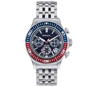 BREIL Hombre Manta 1970 Esfera Monocolor Azul Movimiento CRONÓGRAFO Solar y Pulsera DE Acero Plateado TW2010