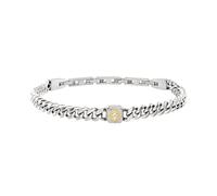 Breil Joya TJ3815 colección Cross Roads, pulseras de hombre de acero color plata talla 22 con circonita cúbica