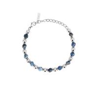 Breil Joya TJ3955 colección Hugo, pulseras de hombre de acero, piedras naturales color plata azul talla 22 con ónix, Talla única, Acero, Piedras Naturales, Ónix