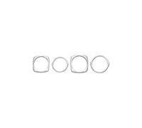 Breil Joya TJ4046 colección Tetra, anillos de mujer de acero, cristales color plata, talla 18 con circonita, 18, Acero, Cristales