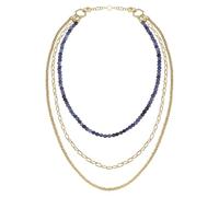 Breil KALEIDO - Collar de mujer de la colección Kaleido, collar de varias vueltas con cadenas, extensible, 74 cm, Talla única, Acero de color, Sodalita